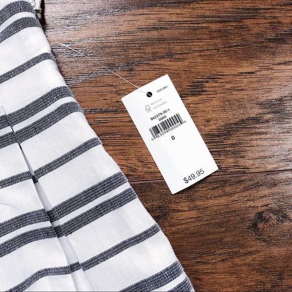 GAP • NWT pleated flounce skirt striped cotton white blue nautical coastal prep - Picture 4 of 8